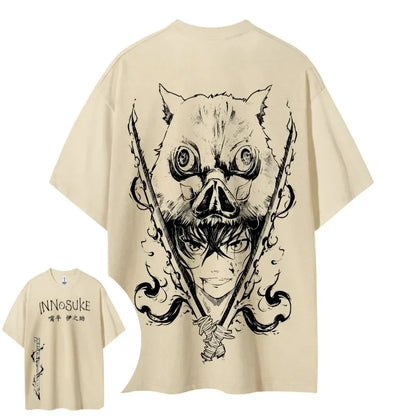 Demon Slayer Printed Short Sleeve Casual Summer Wear Men's Comfortable Clothing Men's Clothing Short Sleeve Half Sleeve Top