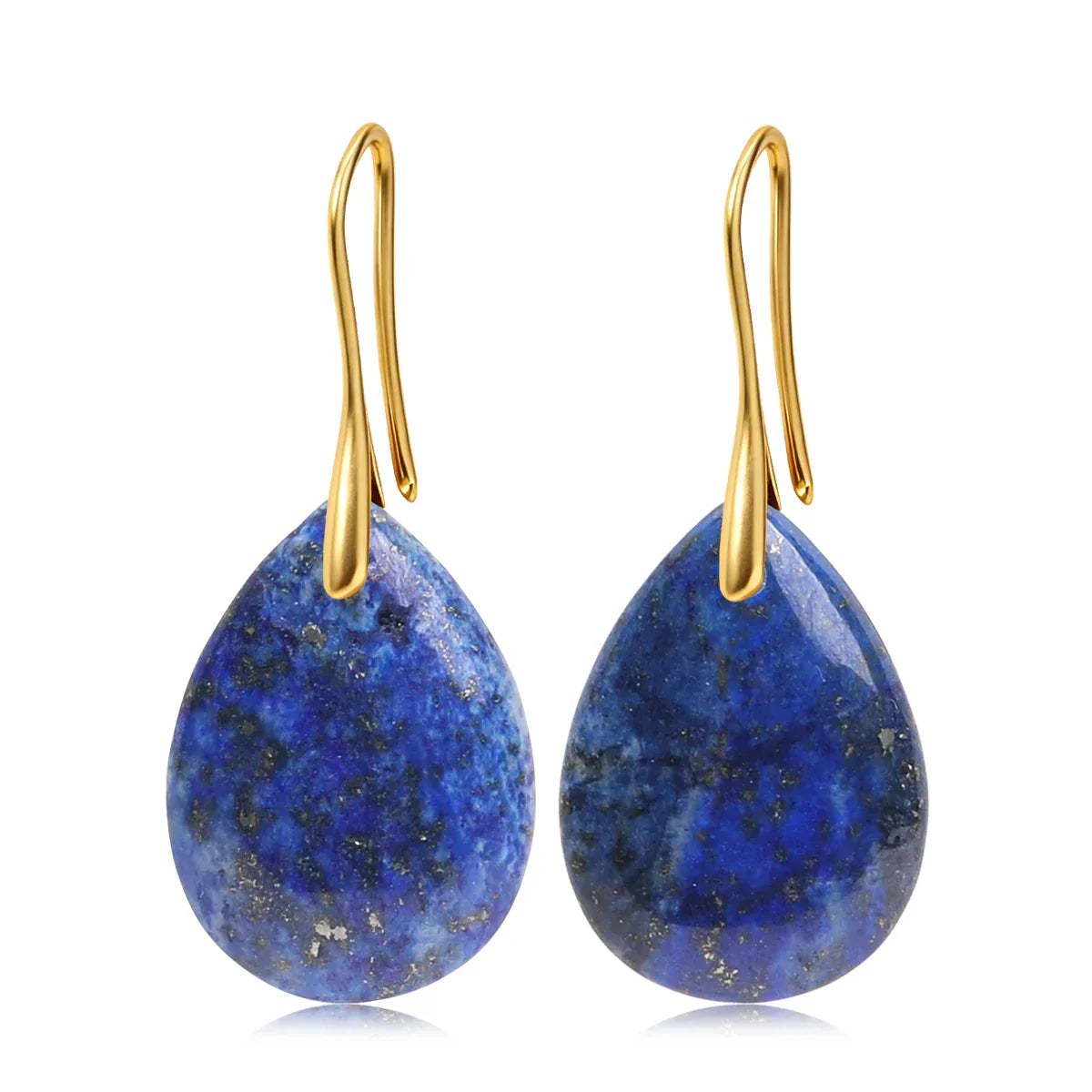 Natural Stone Pendant Women's Teardrop Earrings Elegant Gem Jewelry Creative Gift Black Obsidian Amethyst Rose Quartz Earrings