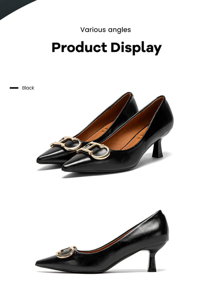 Brand Women's Shoes Pointed Toe High Heels Patent Leather Dress Heels Boat Shoes Wedding Shoes Large Size 34-40