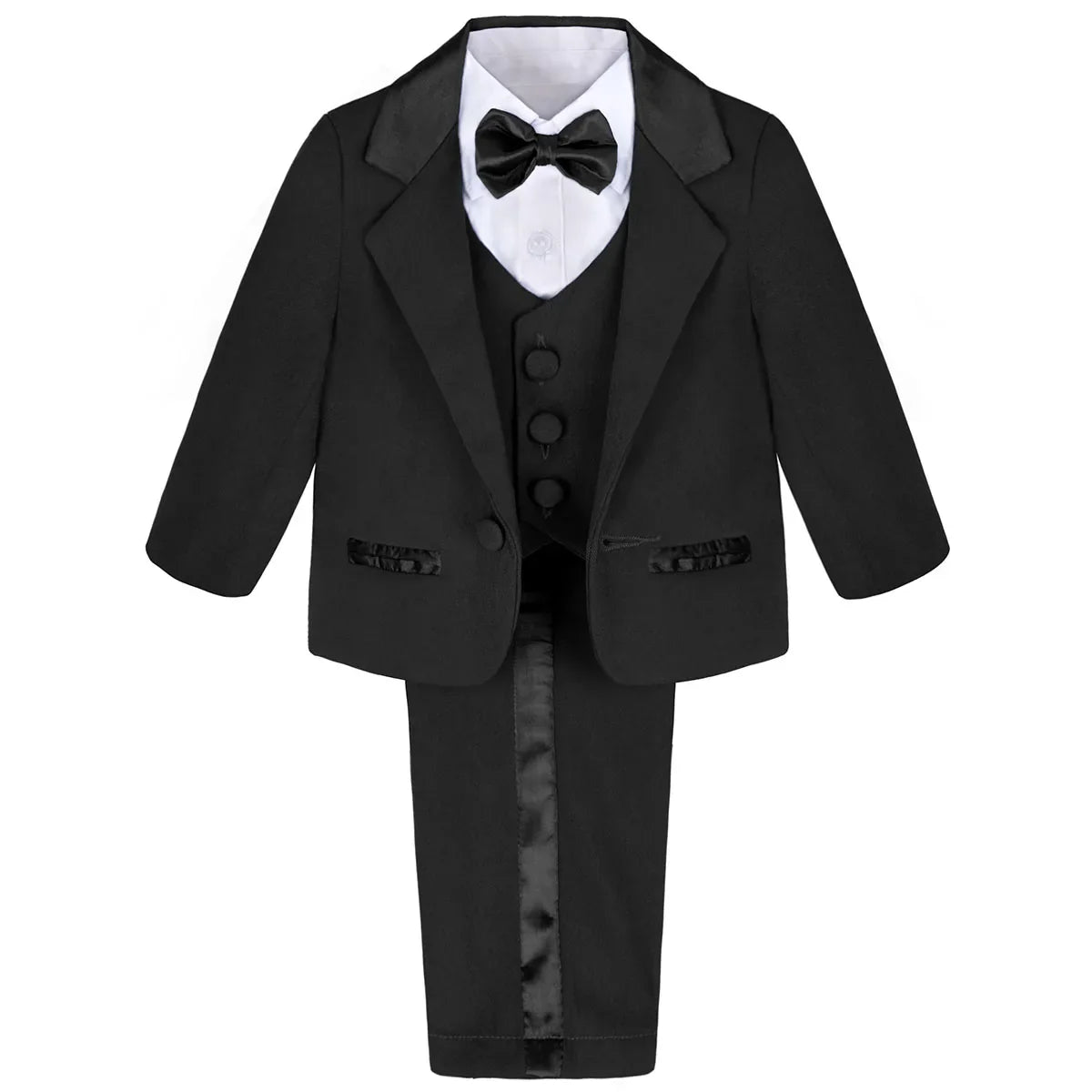 Baby Boy Suit Set Wedding Infant Formal Outfit Toddler Ring Bearer Tuxedo Children Birthday Ceremony Performance Costume 4PCS