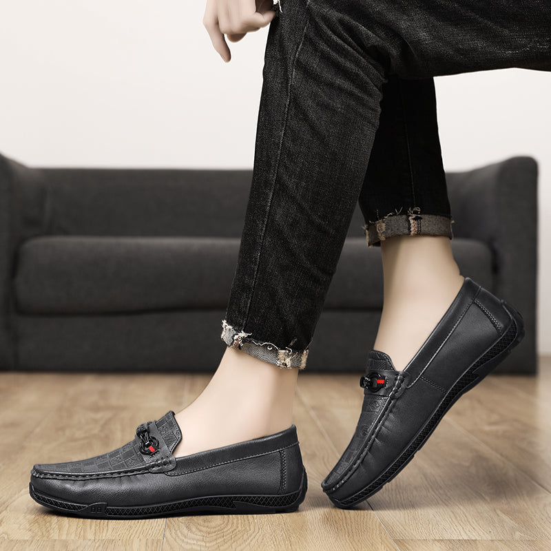 Fashion Leather Men Casual Shoes Slip on Formal Loafers Luxury Brand Comfortable Men Italian Soft Male Driving Shoes