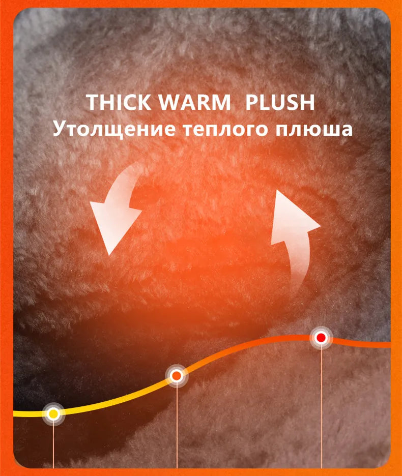New Warm Men Plush Snow Boots High Top Winter Men's Boots Waterproof Winter Motorcycle Boots Outdoor Anti-Slip Men Hiking Boots