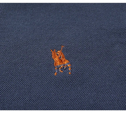 High end 100% cotton brand long sleeve T-shirt men's standing collar autumn fashionable embroidery Paul casual sports polo shirt