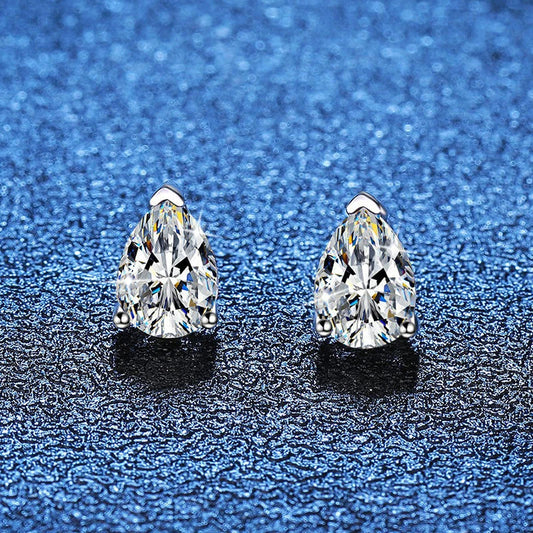 1ct D Color Pear Cut Moissanite Stud Earrings Water Drop Lab Diamond 925 Sterling Silver Gold Plated Wedding Jewelry Gift