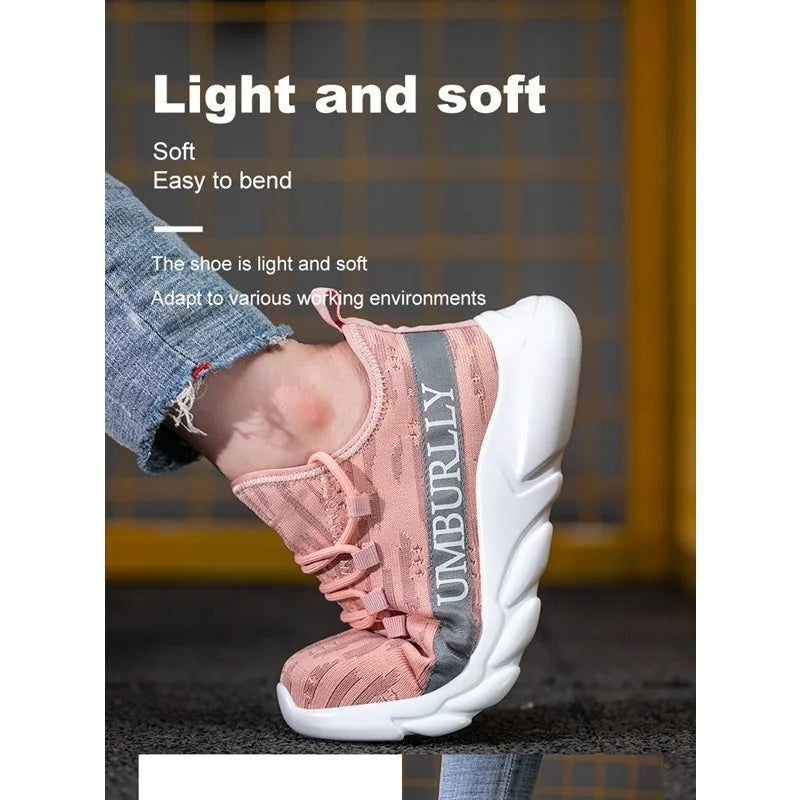 Women's Labor Protection Shoes Anti-Smashing Anti-Piercing Lightweight Breathable Durable Comfortable Work Shoes