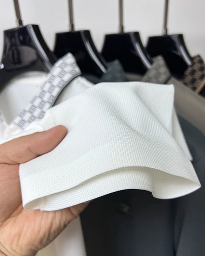 High-end brand short sleeve men's POLO shirt Summer New fashionable and personalized print design breathable ice silk T-shirt