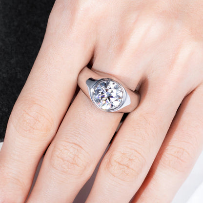 4ct D Color Moissanite Men Rings 18K Gold Plated  Silver Engagement Bezel Rings For Men Factory Jewelry Wholesale