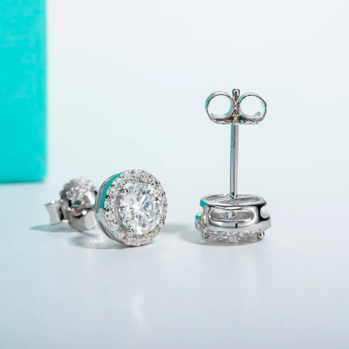 1cttw D Color Round Cut Moissanite Diamond  925 Sterling Silver Stud Earrings For Woman Jewelry Wholesale