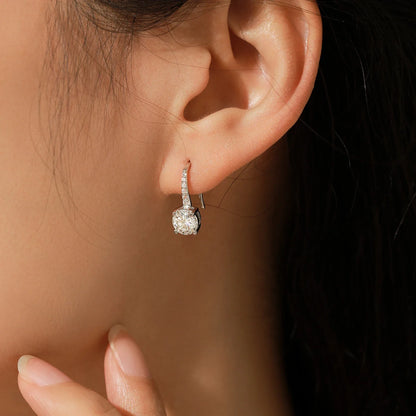 D Color Luxury Moissanite Hook Earrings 925 Sterling Silver Classic Drop Earrings For Women Wedding Statement Jewelry