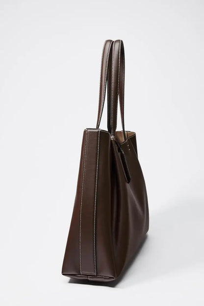 CLIP TOTE BAG, Fashionable Top Handle Tote Bag, Solid Color Simple Shoulder Bag, Luxury Design Handbags for Women