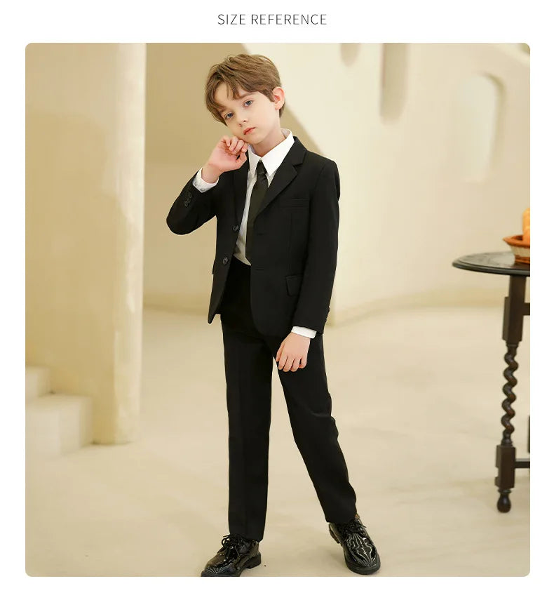 Spring Autumn Children Boy Wedding Suit Teenager Kids Formal Elegant Suits For Boy 1-14  Years Boys Suits Outfits Set