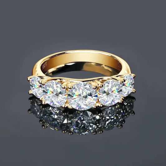 3.6ctw. D Moissanite Wedding Rings for Women 18k Gold Plated 925 Silver Promise Finger Jewelry Certified Lab Diamond Bands