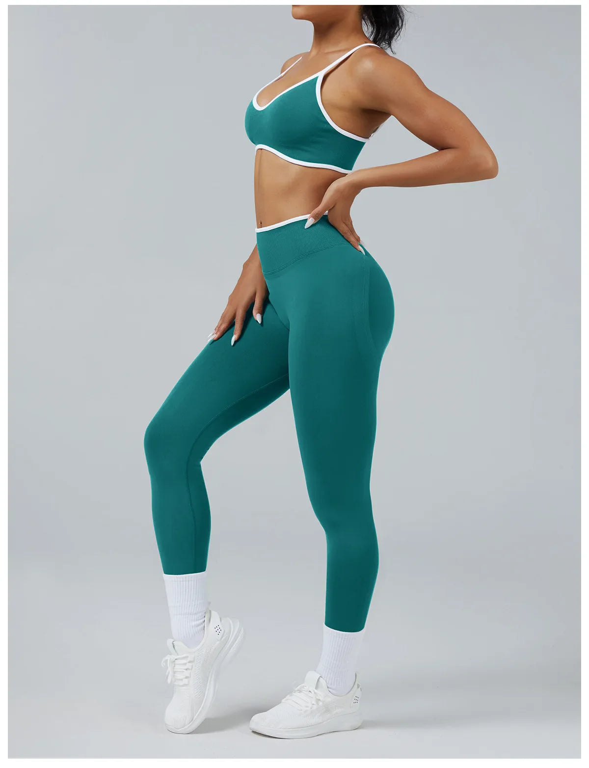 Seamless Yoga Set Women Gym Clothing Scrunch Bum Legging Sports Bras Padded Tank Top Workout Outfits Fitness Sportswear Suits