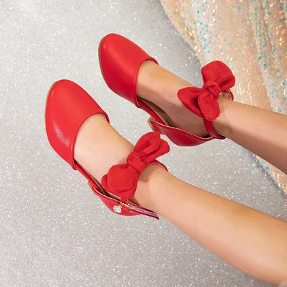 Girl Princess Dress Sandals Summer New Versatile Kids Fashion High Heels Shoes Sweet Bowknot Versatile Children Causal Sandals