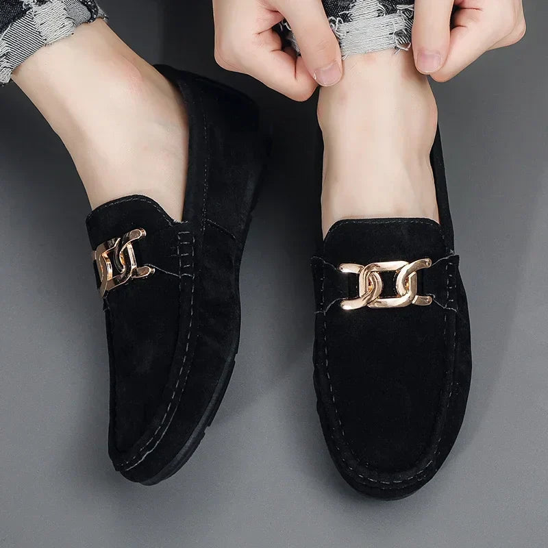 Fashion Suede Men Casual Shoes  Breathable Comfort Slip-on Mens Driving Shoes Luxury Brand Men Loafers Mens Lazy Shoes Moccasin