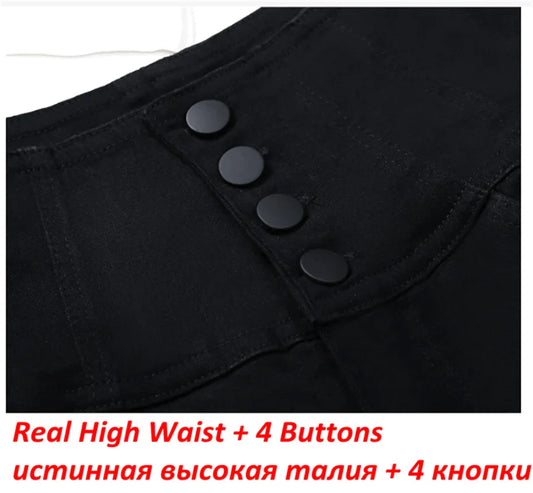 Button Fly Jeans High Waist Front for Women