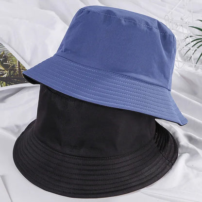 Double-sided Wearing Cap Solid Color Bucket Hat Men Women Sun Hat Reversible Fisherman Hat Summer Panama Cap Sun Fishing Gorros