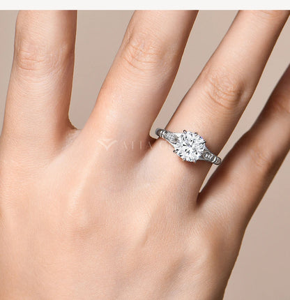Original Design Moissanite Ring Lab Diamond Sparkling 925 Sterling Silver  for Women Engagement Fine Customized Jewelry