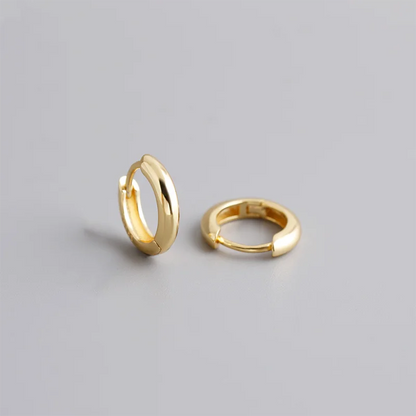 925 Sterling Silver Minimalist Matte Gothic Unisex Huggies Ear Hoop Earrings for Women Men Piercing Ear Buckle Jewelry
