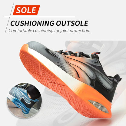 Light And Soft Cushioned Men's Safety Shoes, Anti Smash And Anti Puncture Comfortable And Breathable Work Shoes