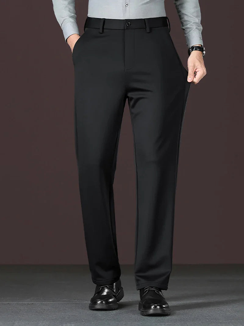 Men's New Loose Straight Leg Elastic Formal Pants, Business Tiger Head Western Style, All Seasons, Casual & Formal Wear