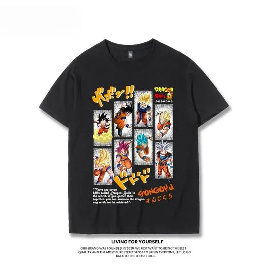 T-shirt Sun Wukong Vegeta Demon Buo Frisa Super Trendy Versatile Summer Short Sleeve Men's Fashion Top