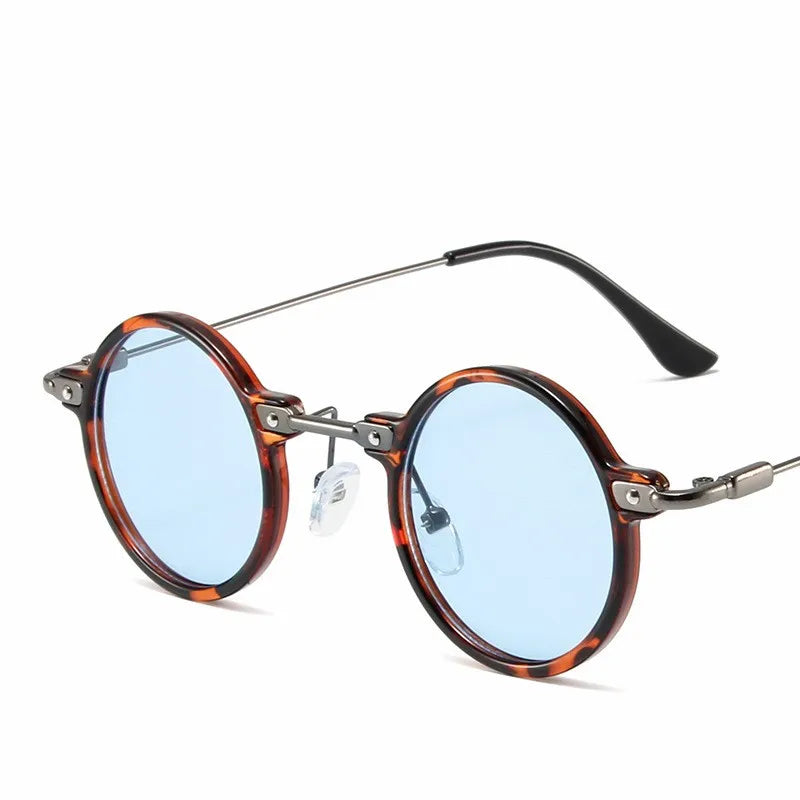 Retro Steampunk Round Sunglasses – UV400 Metal Frame | Men & Women