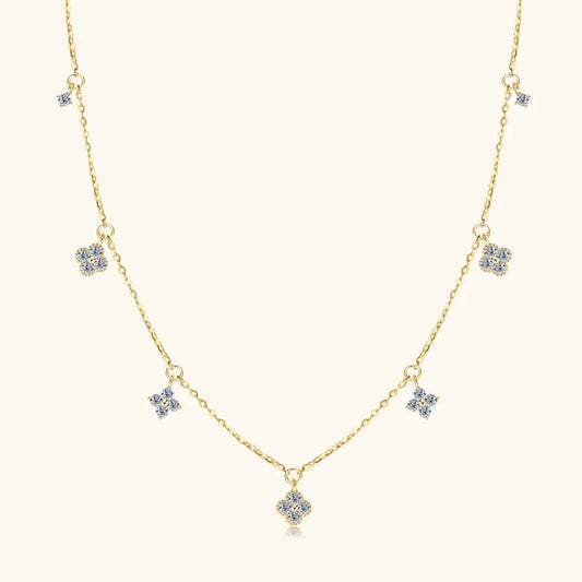 3mm D Moissanite Jewelry Set Clover Flower Pendant Necklace Earrings Bracelet 3 in 1 Sets for Women 925 Silver Charm Gifts