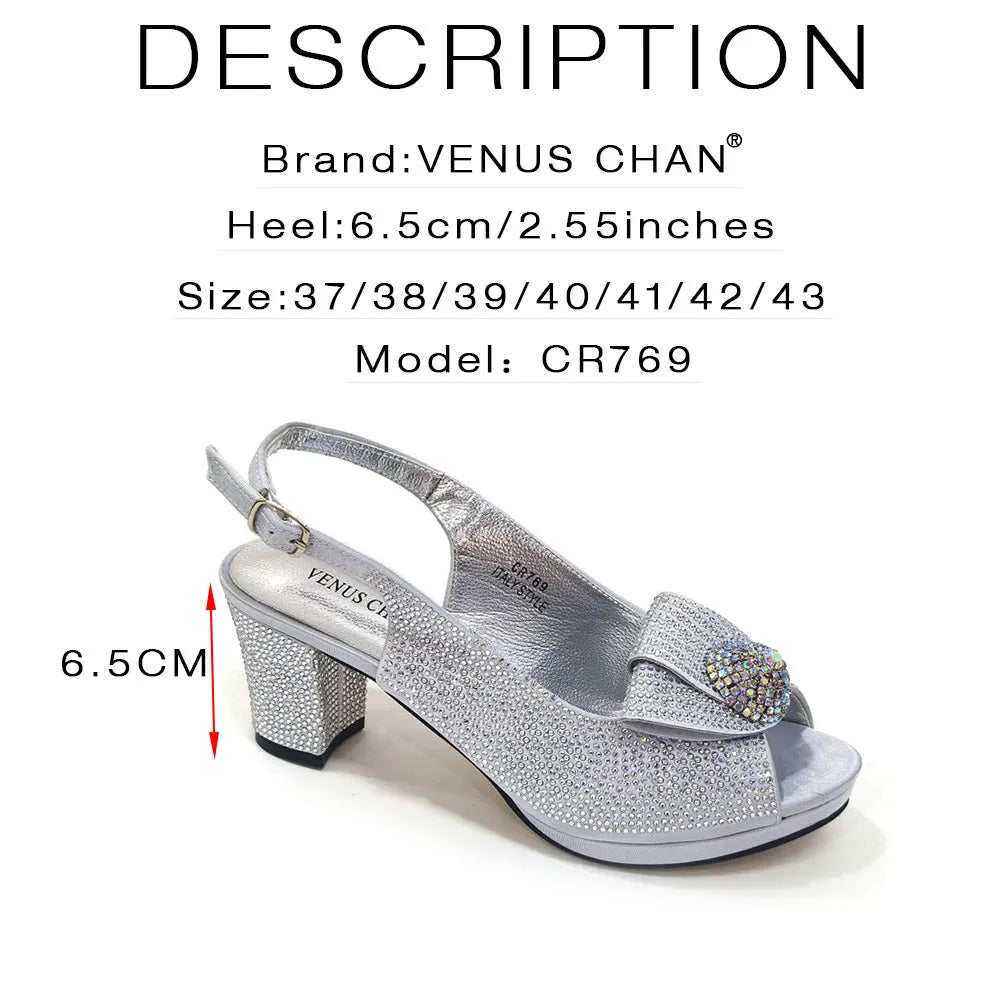 Mature Sweet Spot Good Arrival Peach Color Square Heels Peep Toe Shoes Matching Bag Set For Nigerian Women Wedding Party Pump