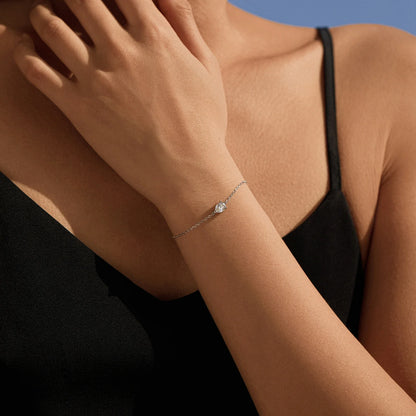 D Color Moissanite 925 Sterling Silver Luxury Lab Diamond Water Drop Link Chain Bracelet For Women Wedding Fine Jewelry