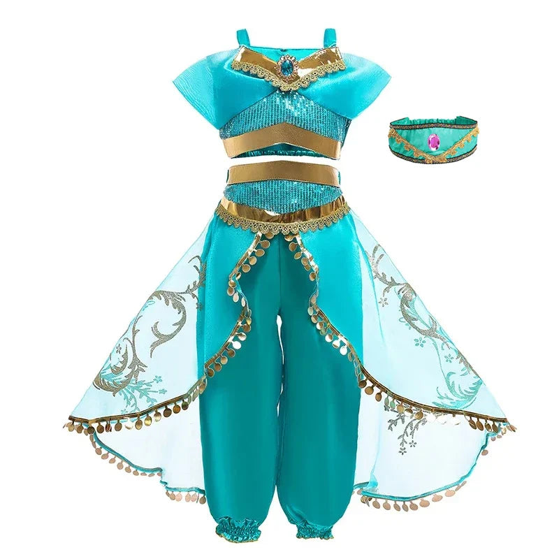 Girls Cosplay Costume Princess Dress Kids Magic Lamp Fancy Birthday Party Dresses Party Clothes 2-12Yrs