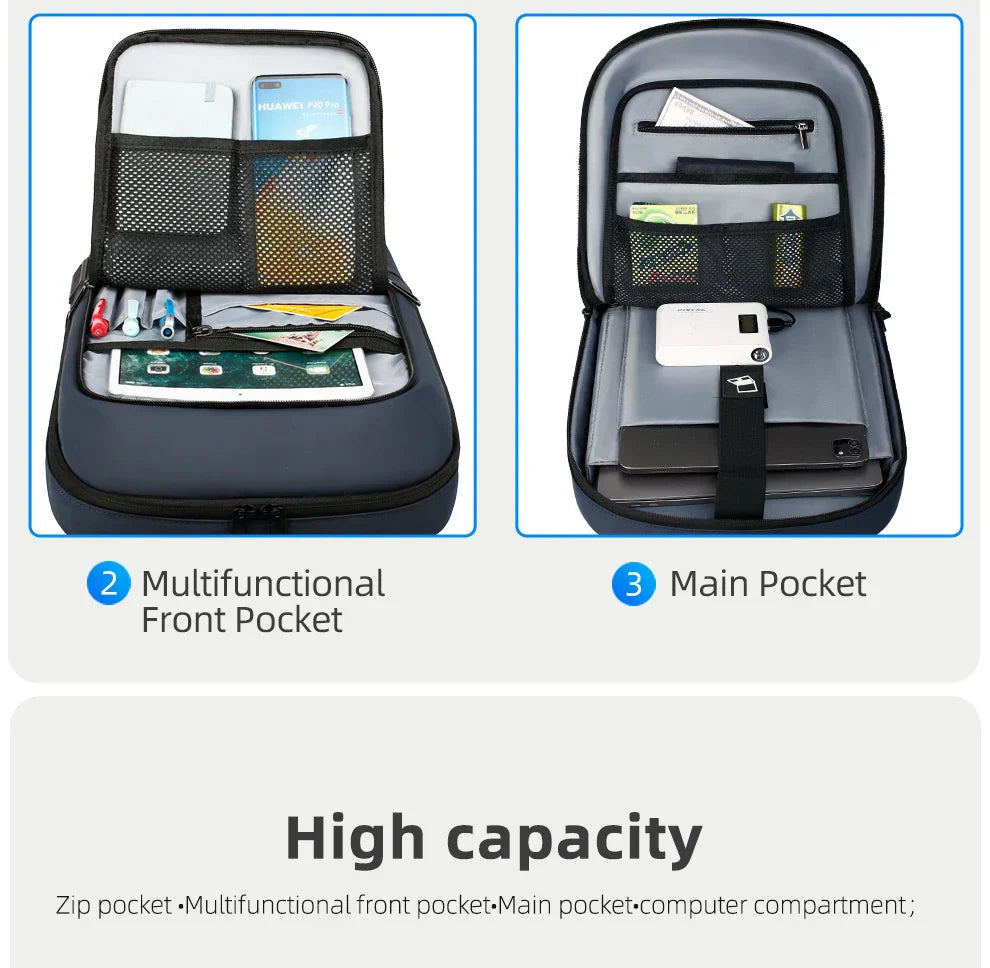 Slim Backpack For Men 15.6 Inch Laptop Bags Waterproof Minimalist Business Backpack With USB Charging Casual Travel Work Bag