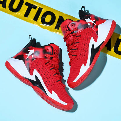 A pair of children's four-season high-top mesh basketball shoes, wear-resistant and comfortable sneakers, size 30-40，CT-685