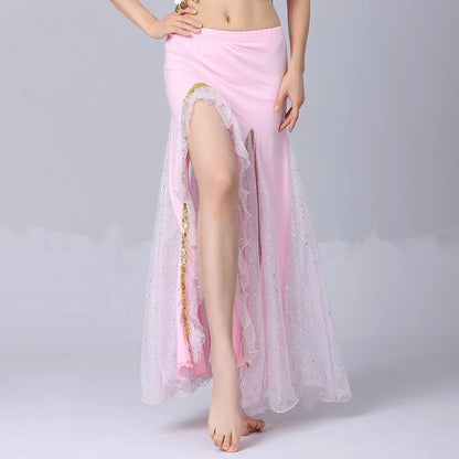 Belly Dance Long Skirt Women Clothing Fashion Clothes Streetwear Harajuku Sequin Hotsweet Performance Costume Dance Wear Stage