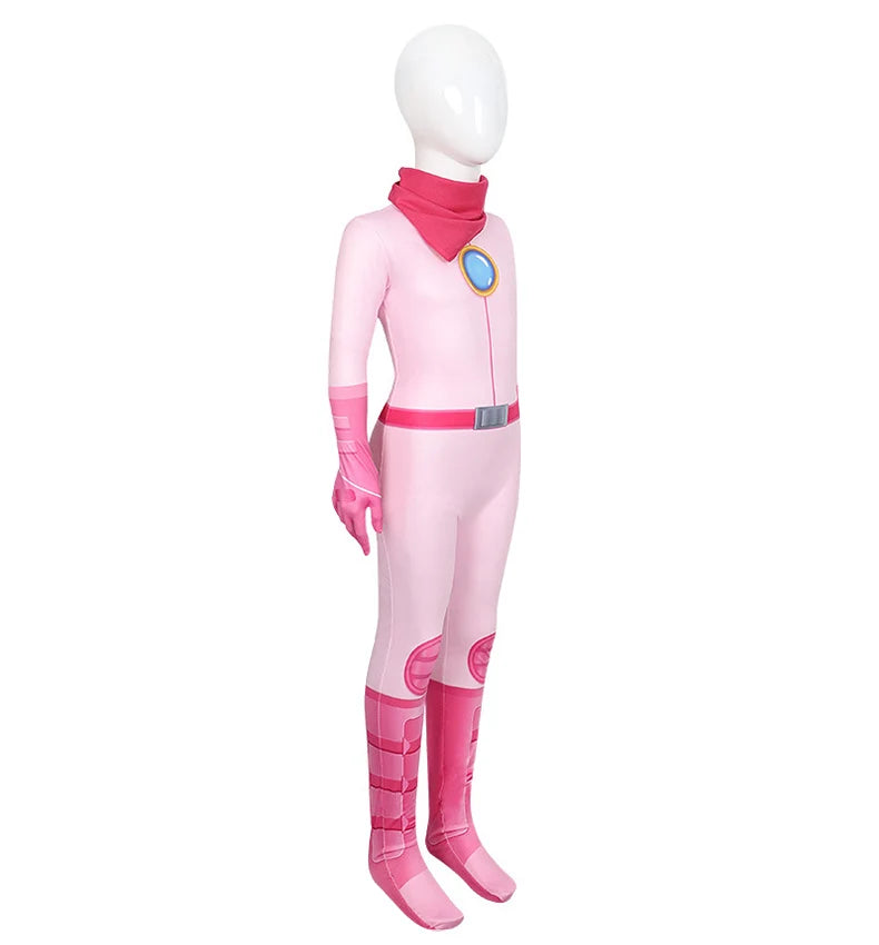 Princess Peach Costume Cosplay Jumpsuits For Girls Birthday Party Easter Carnival Performance Rompers Disguise Pink Clothing