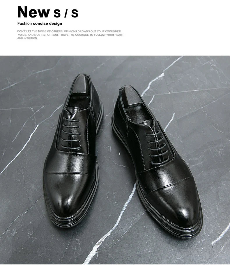 Men Genuine Leather Shoes Fashion Men Comfortable Daily Business Casual Formal Lace-up Men Dress Footwear Shoes Chaussure Homme