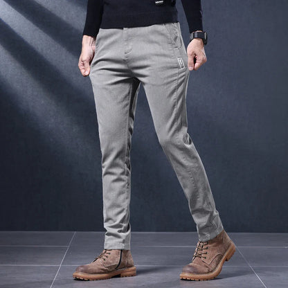 Classic Slim Fit Mens Casual Pants Breathable Straight Stretch Korean Business Trousers Spring Autumn New Fashion Male Clothing