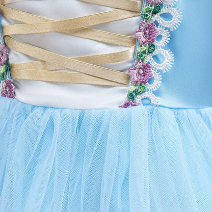 Fashion Girls Rapunzel Dress Up Dresses for Party and Wedding Mesh Lace Girls Dresses Summer Children Girls Party Dresses ASQ03