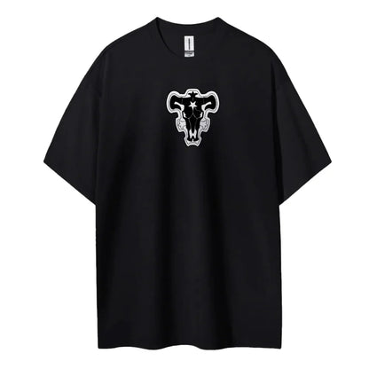 Black Clover T-shirt Men's Pure Cotton Casual  Round Neck T-shirt Short Sleeve Clothing Summer Sports Casual Short Sleeve Top