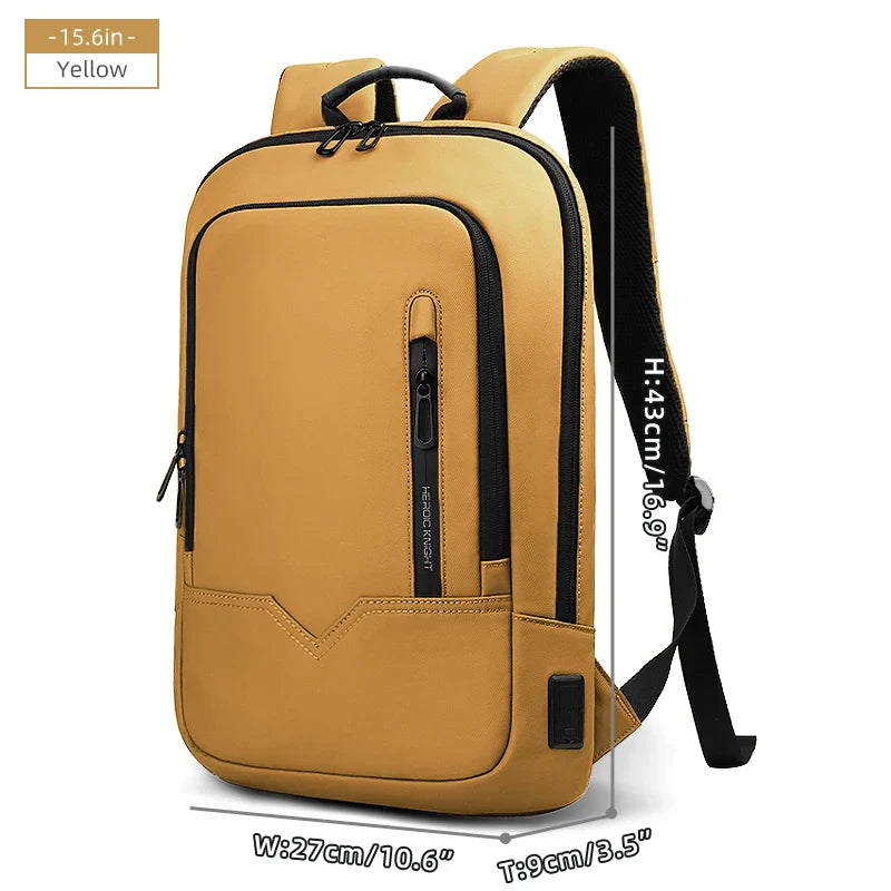 Thin Male Work Backpack Multifunctional Fashion 15.6 In Laptop Backpack Casual Waterproof Business Travel Daypack