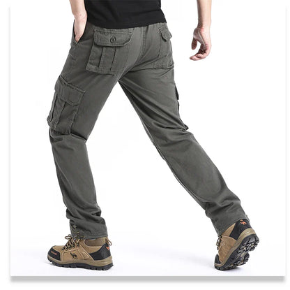 Big Size Men's Casual Sports Pants Stretch Waist Tactical Cargo Pants Man Hiking Pants Joggers Cotton Trousers