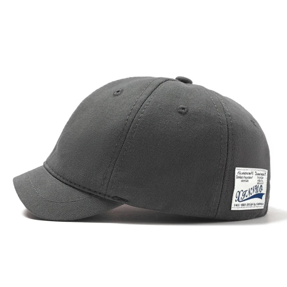Trucker Style Short Brim Baseball Cap Adjustable Cotton Sunscreen Hat Nylon Fastener Tape Dad Hat Men Women