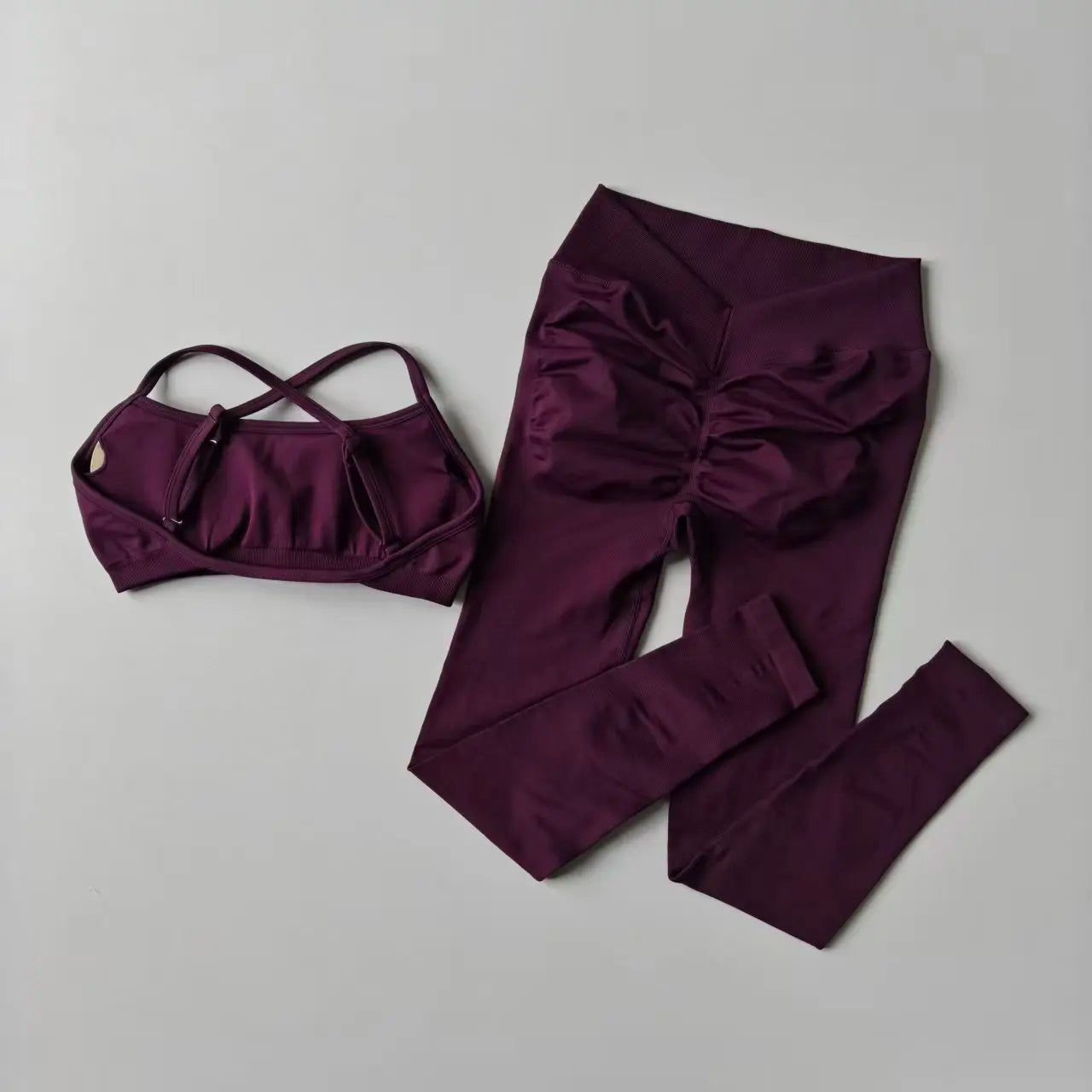 Peach Buttock Fitness Suit 2PCS High Waitsed Leggings Set Tight Yoga Sportswear Quick-drying Seamless Set Pilates Bra Women Sets