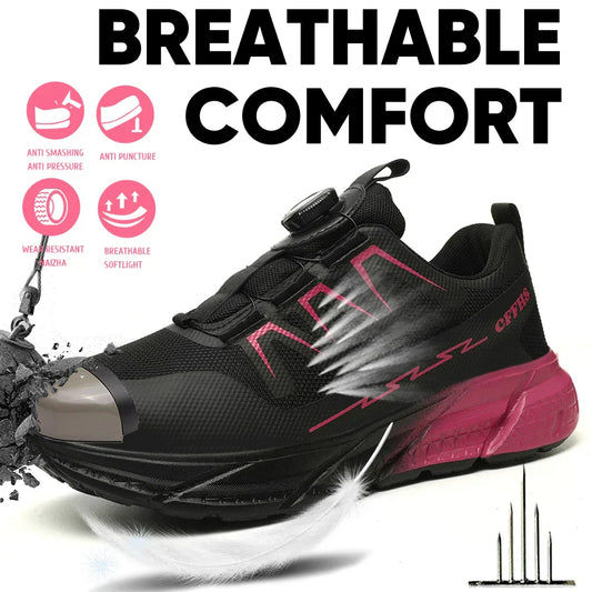 Fashion Security Boots Lightweight With Steel Toe Safety Shoes New Breathable Women Work Sneakers  Puncture-proof Women Boots