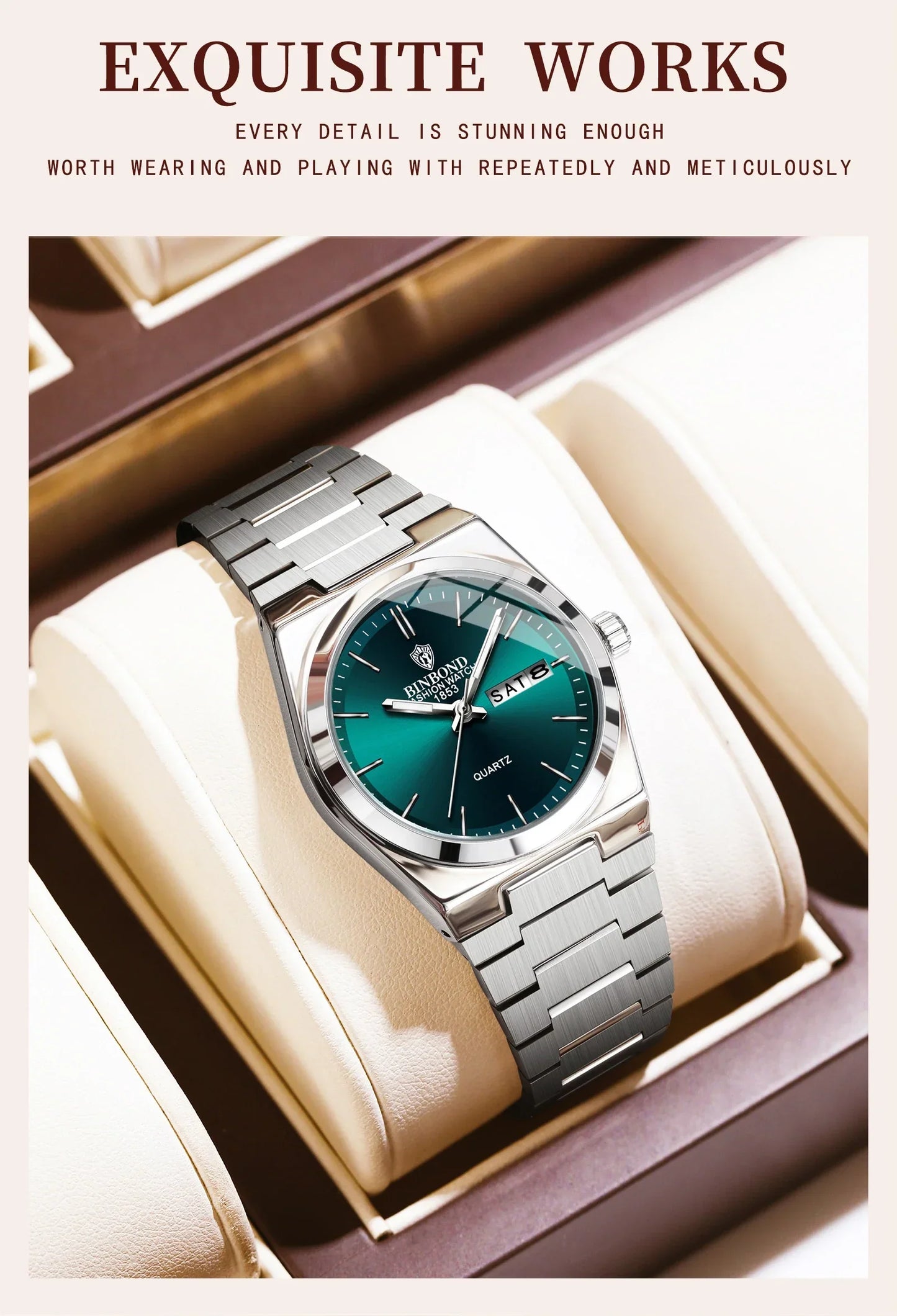 103 Business Women's Quartz Watch Waterproof Double Calendar Night Light Non Mechanical Ultra Thin Women's Quartz Watch