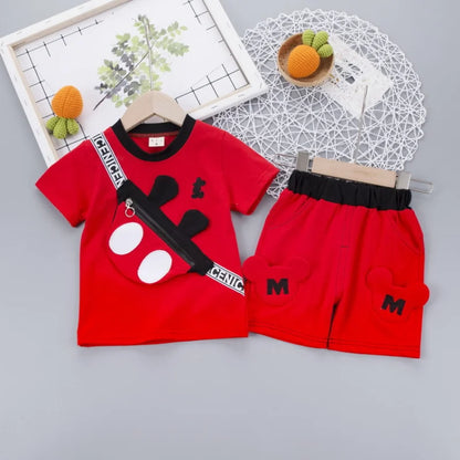 2026 Summer Baby Boys Girls Short Sleeve T-shirt+Shorts Sets Clothes Kids Cute Cartoon Clothing Outfits Children Sports Suits