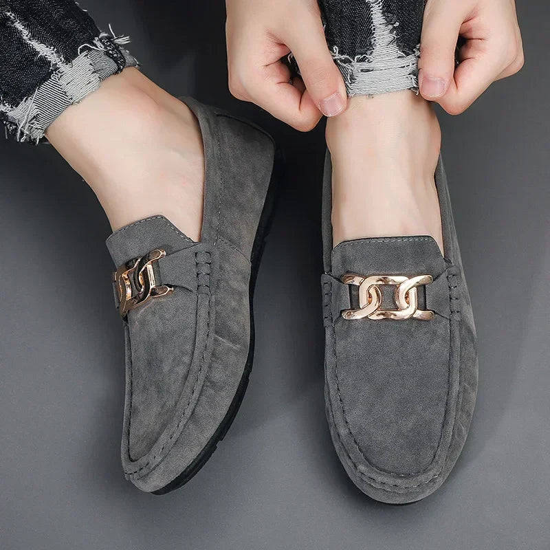 Fashion Suede Men Casual Shoes  Breathable Comfort Slip-on Mens Driving Shoes Luxury Brand Men Loafers Mens Lazy Shoes Moccasin