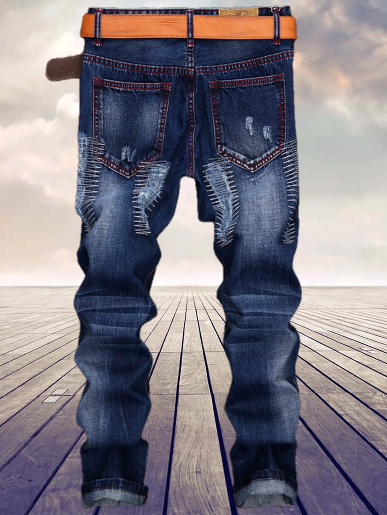 American youth trend to make old men's straight jeans
