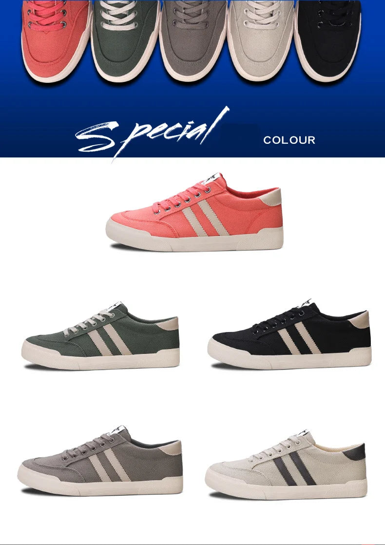 Retro Green Vulcanize Shoes Men Breathable Leisure Shoes For Men Lightweight Flat Casual Canvas Sneaker