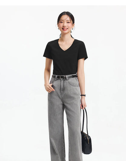 Semir Jeans Women Cool Feeling Wide Leg 2025 New Summer Leg-Lengthening Floor-Length Pants Trendy for Fashionable Style